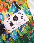 Cats in art tea towel in packaging as a at gift