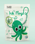 Ink Floyd packaging for green octopus cat toy