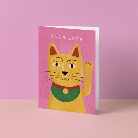 good luck cat card